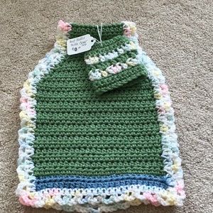 Baby Burp Cloth & Bottle Cover SALE NWT Crochet